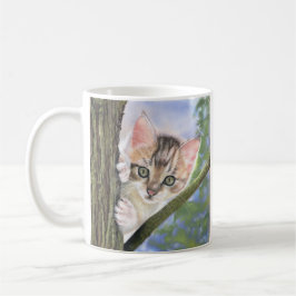 Koffie- of theekopje met kitten koffiemok