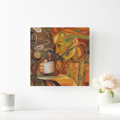 Koffie- of theewandklok vierkante klok (Huis)