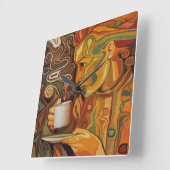 Koffie- of theewandklok vierkante klok (Hoek)