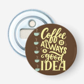 koffie-offerte button flesopener (Voorkant)