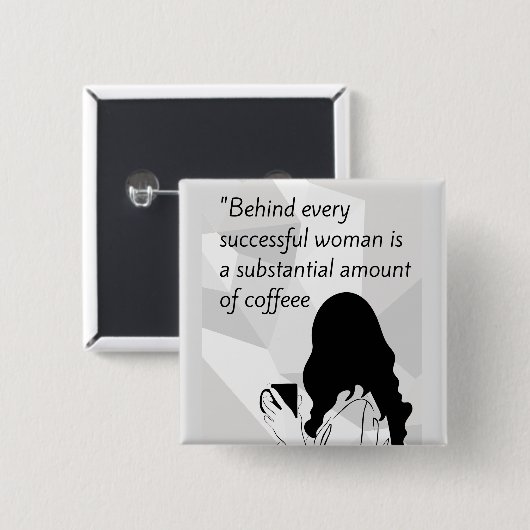 koffie-offerte vierkante button 5,1 cm (Voorkant /achterkant)
