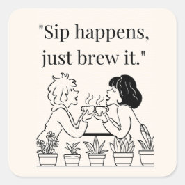 koffie-offerte vierkante sticker