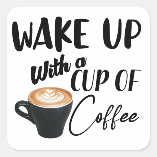 koffie-offerte vierkante sticker (Voorkant)