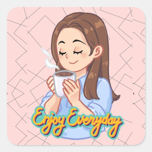 koffie-offerte vierkante sticker (Voorkant)