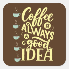 koffie-offerte vierkante sticker