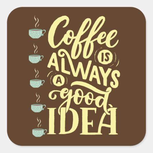 koffie-offerte vierkante sticker (Voorkant)