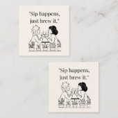 koffie-offerte vierkante visitekaartje (Voorkant / Achterkant)