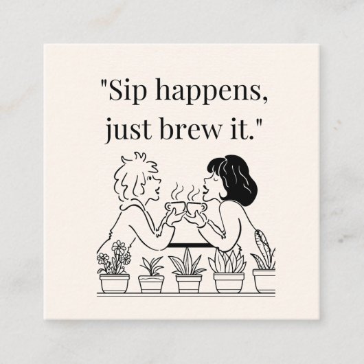 koffie-offerte vierkante visitekaartje (Voorkant)