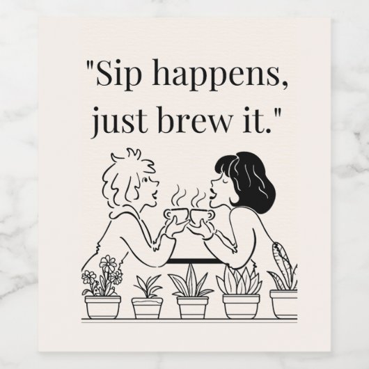 koffie-offerte wijn etiket (Enkel label)