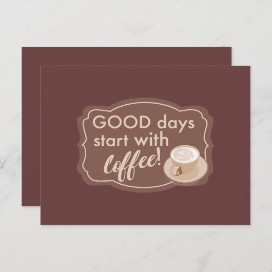 Koffie om je dag te beginnen briefkaart (Voorkant / Achterkant)