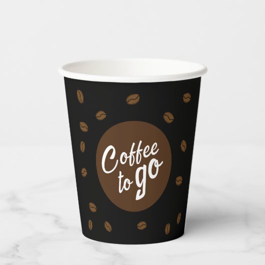 Koffie om Kafe Kafeteria Business Logo te kopen Papieren Bekers (Achterkant)