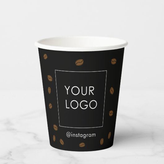 Koffie om Kafe Kafeteria Business Logo te kopen Papieren Bekers (Voorkant)