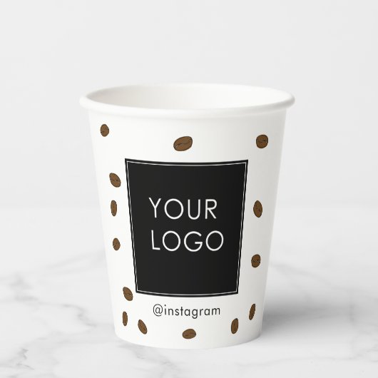 Koffie om Kafe Kafeteria Business Logo te kopen Papieren Bekers (Voorkant)
