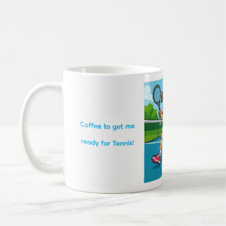 Koffie om me klaar te maken voor Tennis! Koffiemok