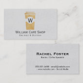 Koffie | om mee te nemen (bruine textuur II) Visitekaartje (Voorkant / Achterkant)