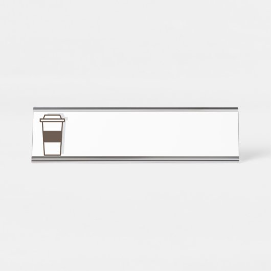 Koffie om te gaan bureau naambordje (Voorkant)