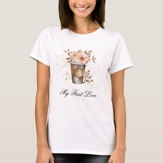 *~* Koffie om te gaan mijn eerste liefde Pastel Pi T-shirt (Voorkant)