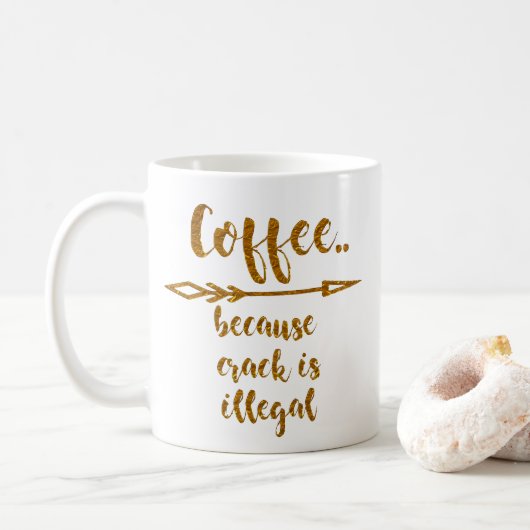 koffie omdat crack illegaal is , grappig ontwerp koffiemok (Met donut)