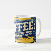 Koffie: omdat driftbuien worden afgekeurd. koffiemok (Voorkant rechts)