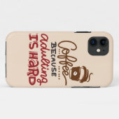 Koffie omdat het toevoegen moeilijk is Case-Mate iPhone case (Achterkant (horizontaal))