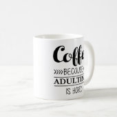 Koffie omdat het toevoegen moeilijk is koffiemok (Voorkant rechts)