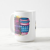 Koffie omdat het toevoegen moeilijk is koffiemok (Voorkant links)