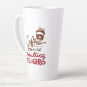 Koffie omdat het toevoegen moeilijk is latte mok (Linkerhoek)