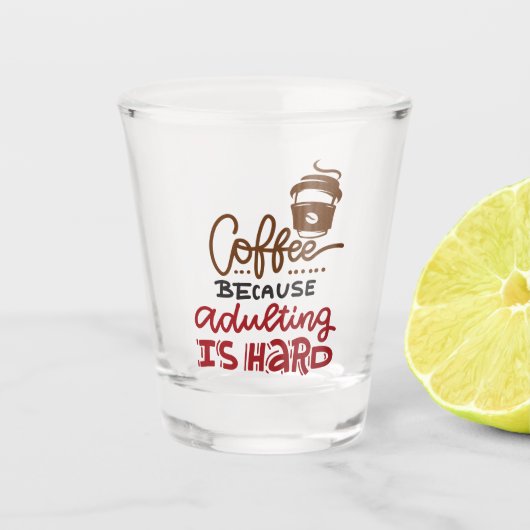 Koffie omdat het toevoegen moeilijk is shot glas (Voorkant)