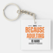 Koffie omdat het toevoegen moeilijk is sleutelhanger (voorkant)