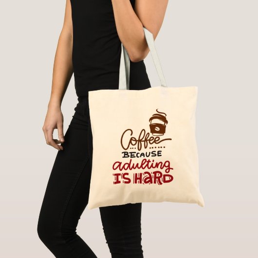 Koffie omdat het toevoegen moeilijk is tote bag (Voorkant (product))
