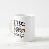 Koffie Omdat Kat Me Wakker Maakte Koffiemok (Voorkant links)
