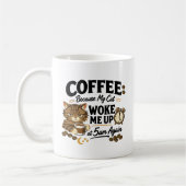 Koffie Omdat Kat Me Wakker Maakte Koffiemok (Links)