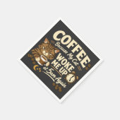 Koffie Omdat Kat Me Wakker Maakte Servet (Hoek)