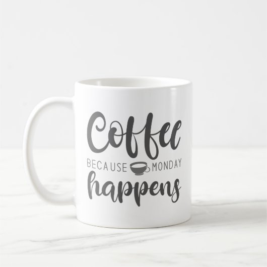 Koffie omdat maandag gebeurt koffiemok (Links)