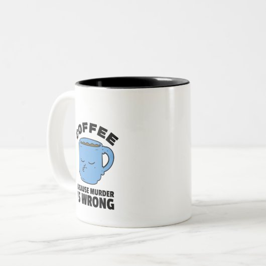 Koffie omdat moord een verkeerde Mok is (Voorkant links)