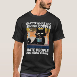 Koffie Omdat Moord Verkeerd Is Grappige Zwarte Kat T-shirt