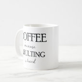 Koffie omdat toevoegen een harde Mok is (Voorkant links)