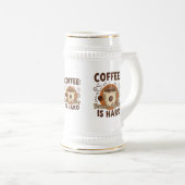 Koffie: Omdat Volwassen Is Hard - Grappig 22oz Ste Bierpul (Voorkant rechts)