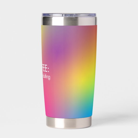 Koffie omdat volwassen is hard Kleurrijke Gradiënt Geïsoleerde Drinkbeker (Achterkant)