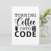 Koffie omzetten in code bedankkaart (Staand voorkant)