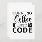 Koffie omzetten in code bedankkaart (Voorkant / Achterkant)