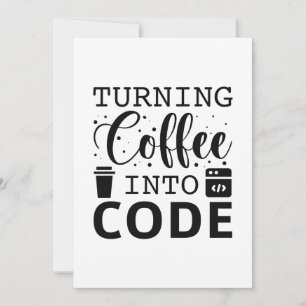 Koffie omzetten in code bedankkaart