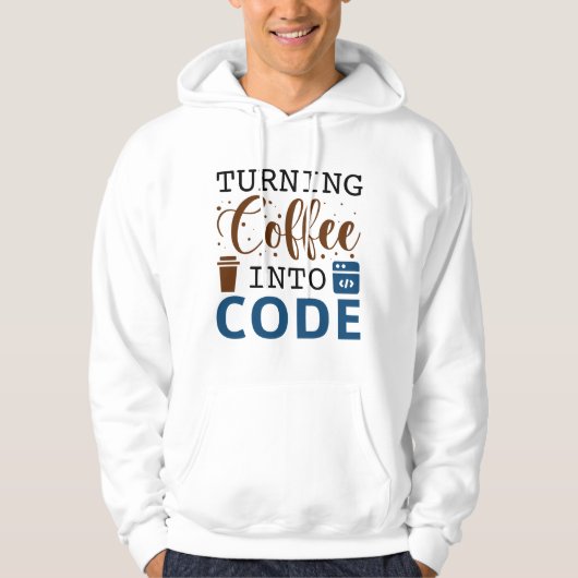 Koffie omzetten in code hoodie (Voorkant)