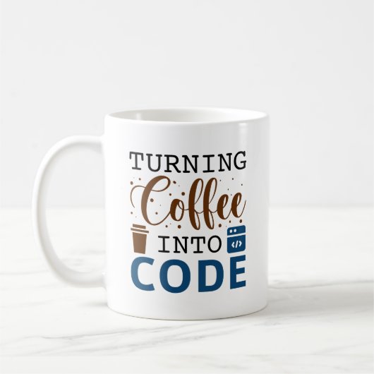 Koffie omzetten in code koffiemok (Links)