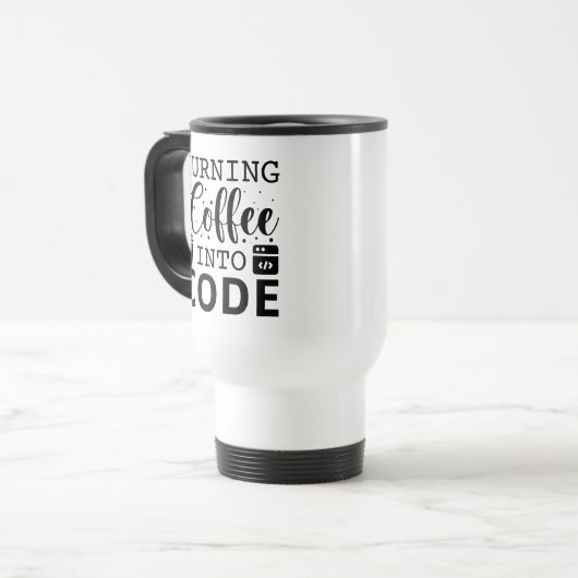 Koffie omzetten in code reisbeker (Voorkant links)