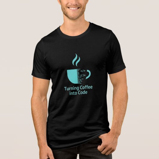 Koffie omzetten in code software ontwikkelaar ontw Tri-Blend shirt (Voorkant)