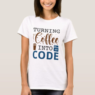 Koffie omzetten in code t-shirt