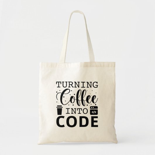 Koffie omzetten in code tote bag (Voorkant)