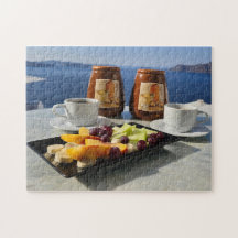 Koffie, ontbijt en een puzzel met uitzicht