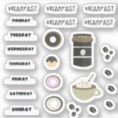 Koffie Ontbijt Kalender Planner Stickers (Voorkant)